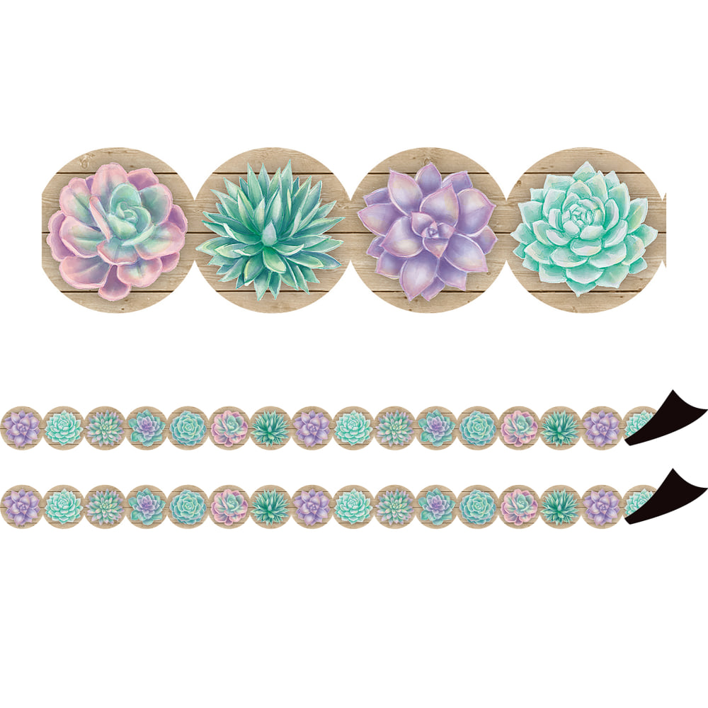 Teacher Created Resources Magnetic Border, Rustic Bloom, 24ft Per Pack, Set Of 2 Packs MPN:TCR77559-2
