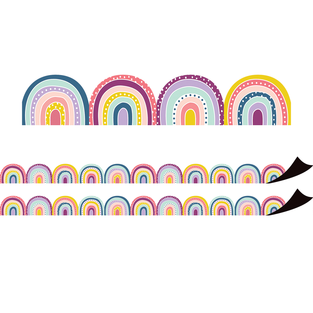 Teacher Created Resources Magnetic Border, Oh Happy Day Rainbows, 24ft Per Pack, Set Of 2 Packs MPN:TCR77560-2