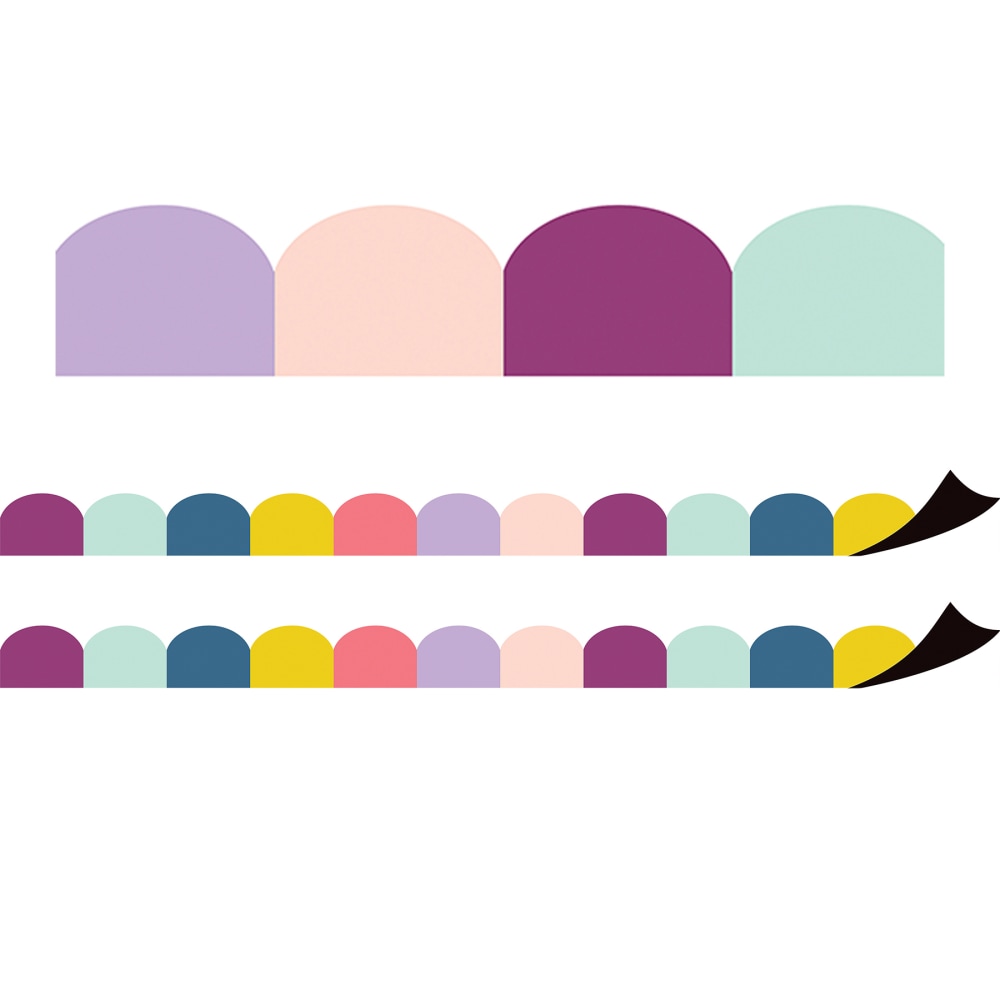 Teacher Created Resources Magnetic Border, Oh Happy Day Scalloped, 24ft Per Pack, Set Of 2 Packs MPN:TCR77561-2