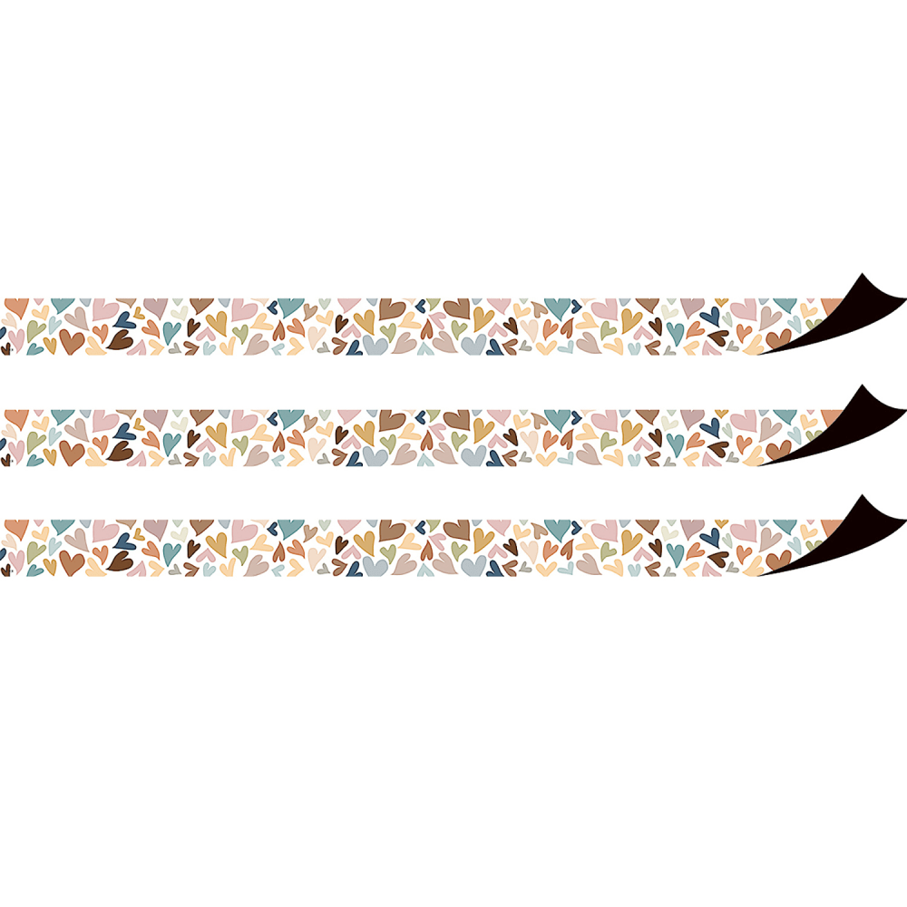 Teacher Created Resources Magnetic Border Packs, 1-1/2in x 24', Everyone is Welcome Hearts, Set Of 3 Packs MPN:TCR77578-3