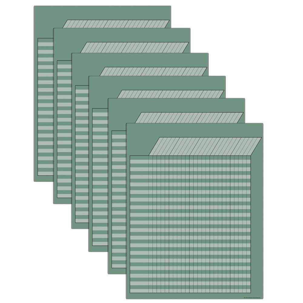 Teacher Created Resources Incentive Write-On/Wipe-Off Chart, Eucalyptus Green, Pack Of 6 MPN:TCR7922-6