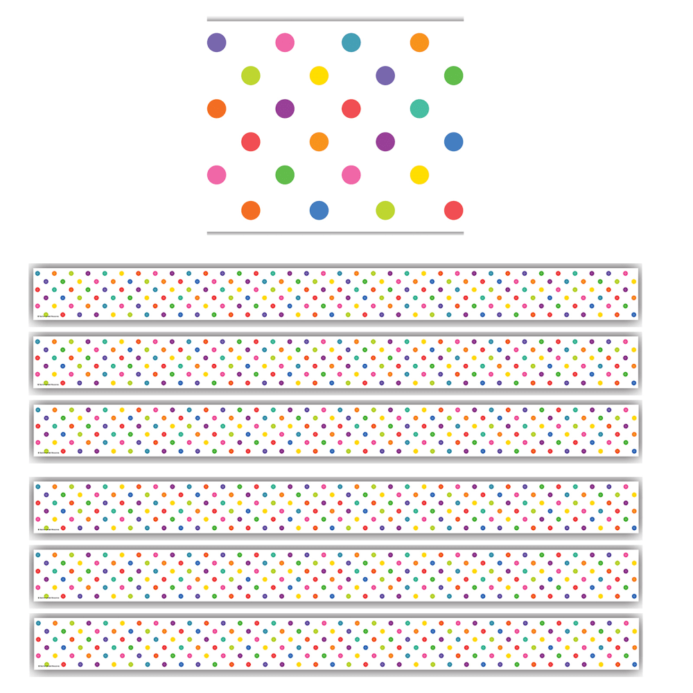 Teacher Created Resources Border Trim, Colorful Dots, 35', Set Of 6 Packs MPN:TCR8325-6
