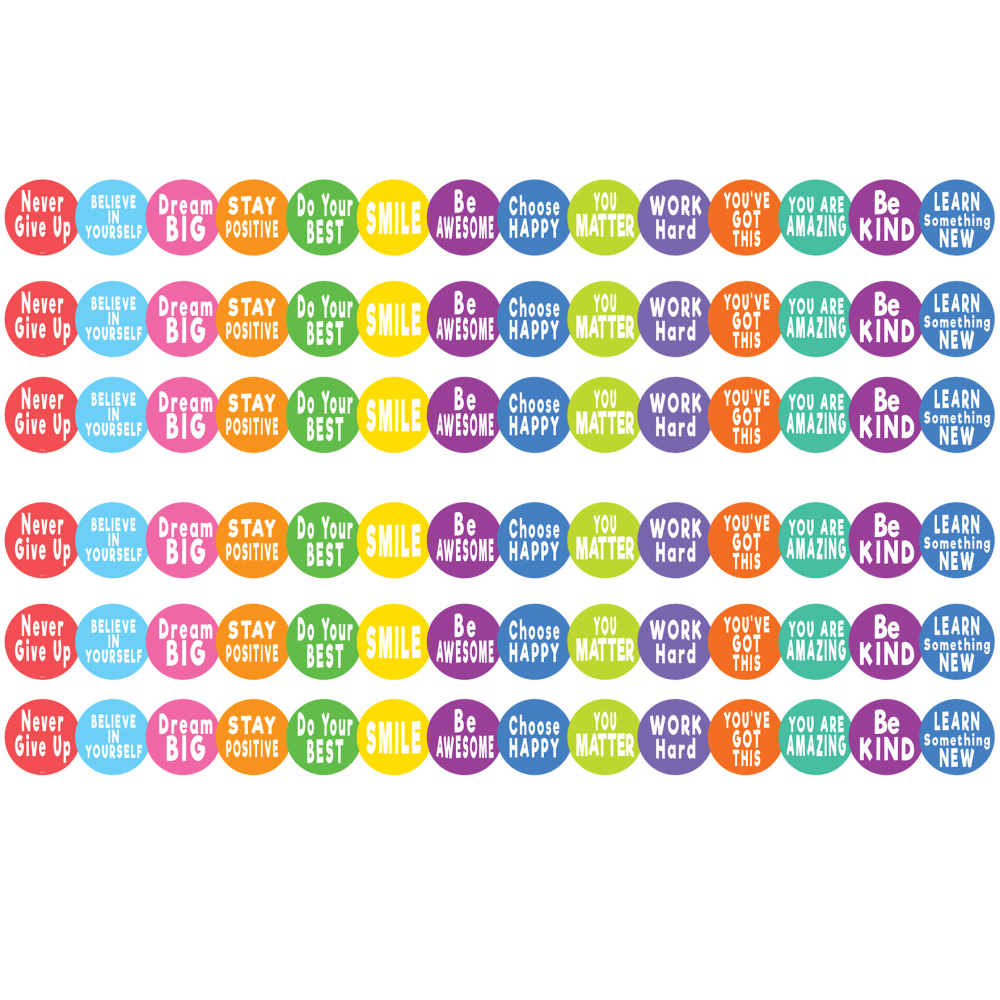 Teacher Created Resources Die-Cut Border Trim, Colorful Positive Sayings, 35ft Per Pack, Set Of 6 Packs MPN:TCR8326-6