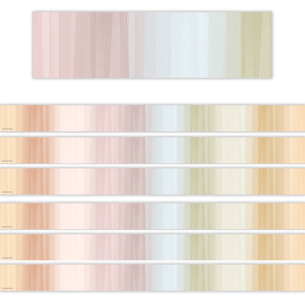 Teacher Created Resources Straight Border Trim, Cool Tones, 35ft Per Pack, Set Of 6 Packs MPN:TCR8327-6