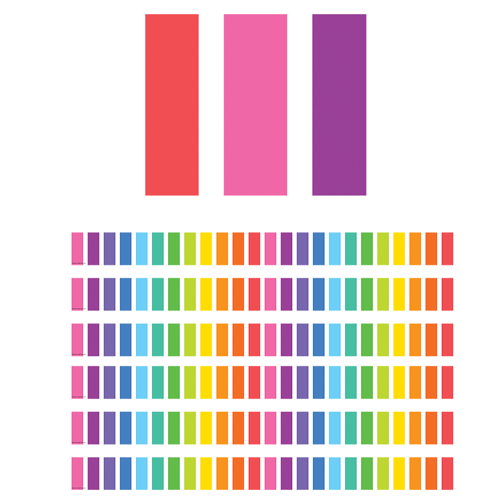 Teacher Created Resources Border Trim, Colorful Stripes, 35', Set Of 6 Packs MPN:TCR8339-6