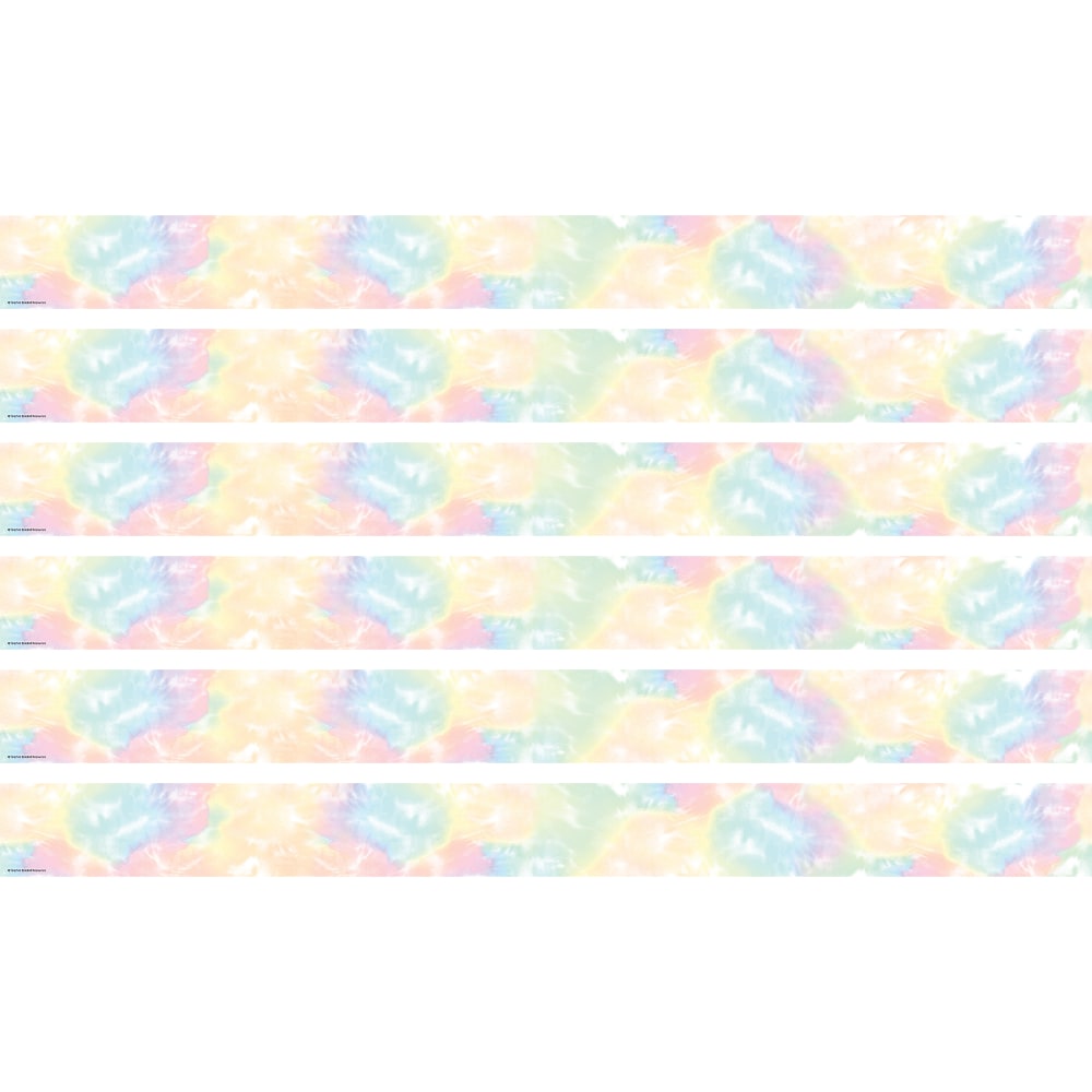 Teacher Created Resources Straight Border Trim, Pastel Pop Tie-Dye, 35ft Per Pack, Set Of 6 Packs MPN:TCR8430-6