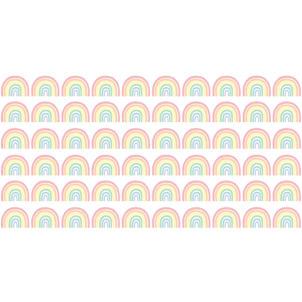 Teacher Created Resources Die-Cut Border Trim, Pastel Pop Rainbows, 35ft Per Pack, Set Of 6 Packs MPN:TCR8431-6