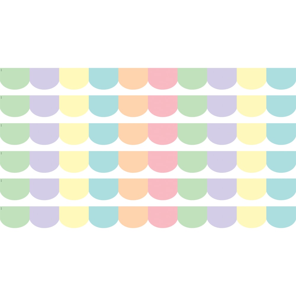 Teacher Created Resources Scalloped Border Trim Packs, 35', Pastel Pop, Set Of 6 Packs MPN:TCR8433-6