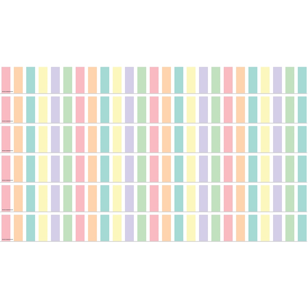 Teacher Created Resources Straight Border Trim, Pastel Pop Stripes, 35ft Per Pack, Set Of 6 Packs MPN:TCR8444-6
