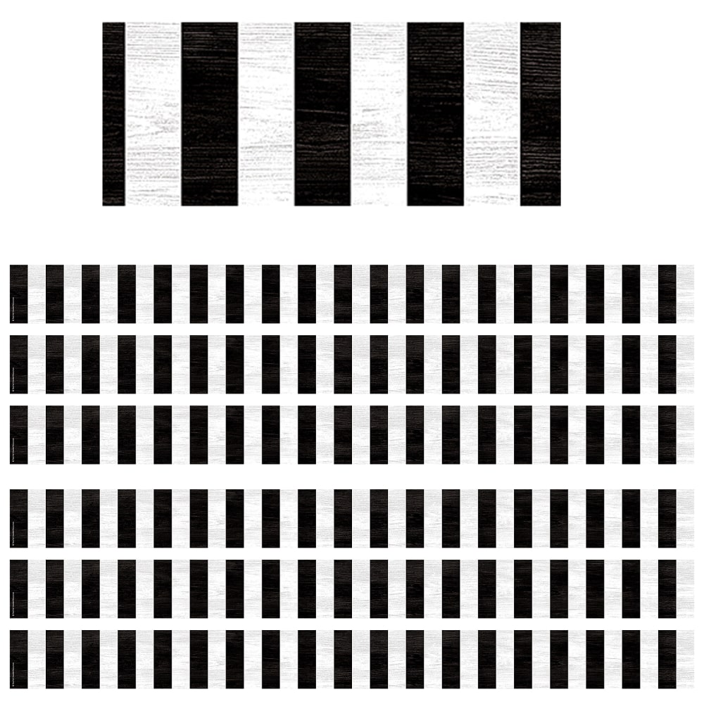 Teacher Created Resources Border Trim, Modern Farmhouse Black Stripes, 35', Set Of 6 Packs MPN:TCR8512-6