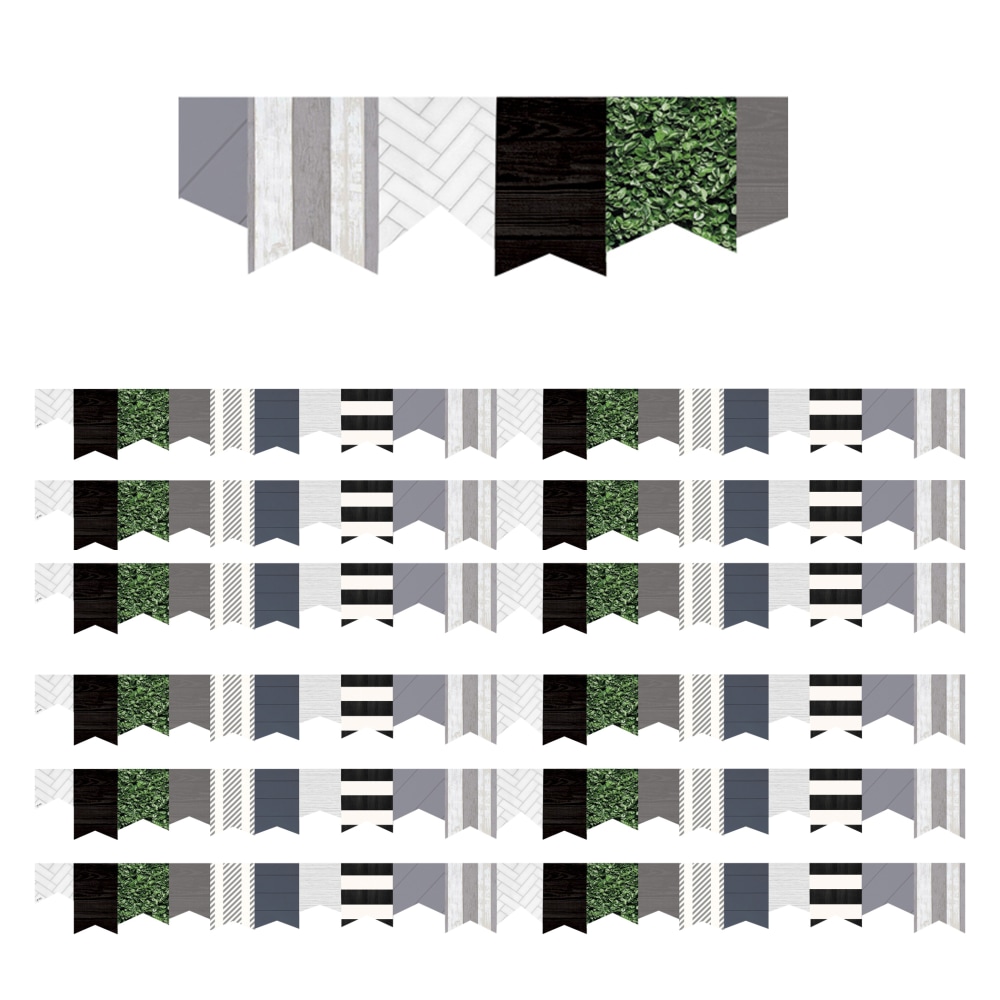 Teacher Created Resources Die-Cut Border Trim, Modern Farmhouse Pennants, 35' Per Pack, Set Of 6 Packs MPN:TCR8517-6