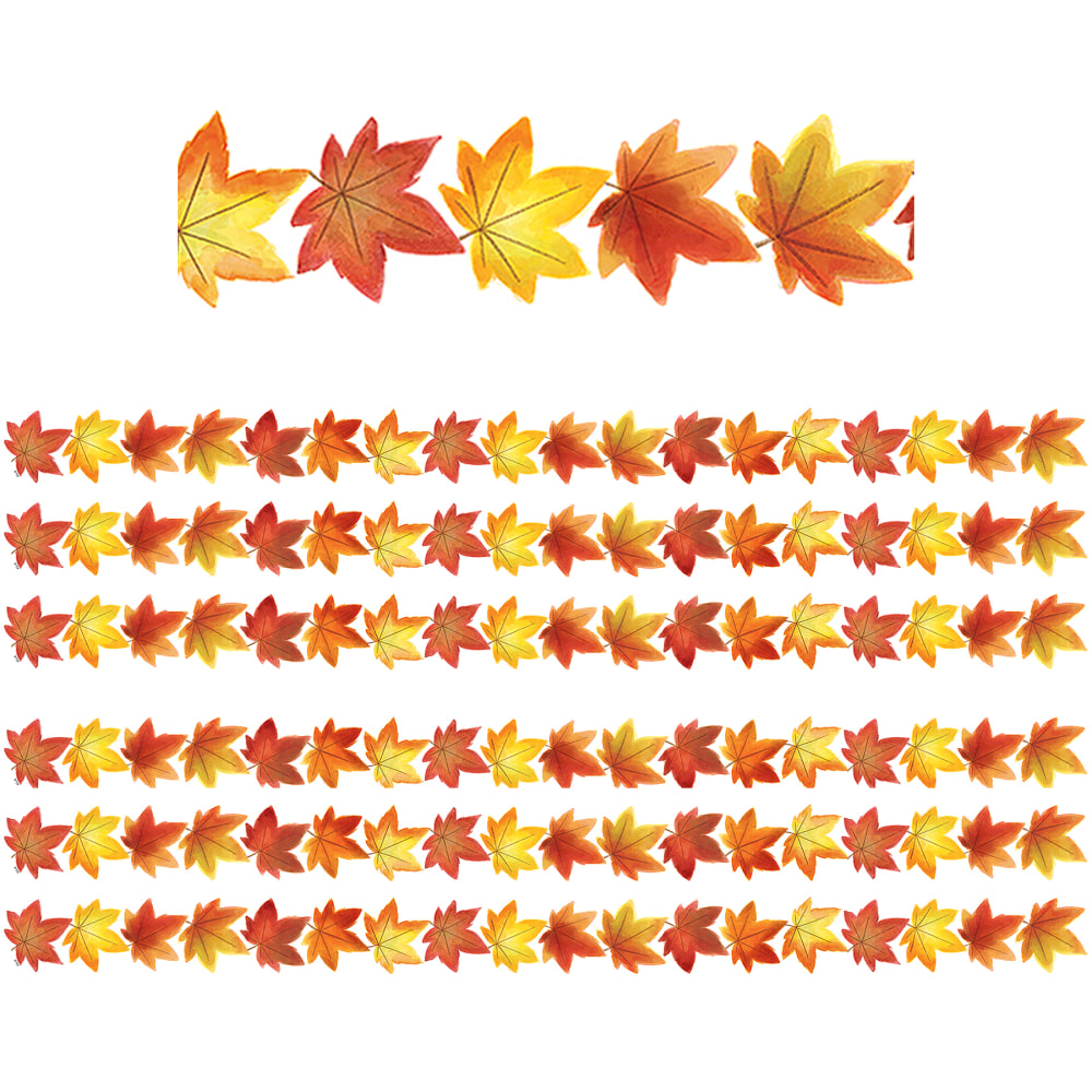 Teacher Created Resources Die-Cut Border Trim, Fall Leaves, 35ft Per Pack, Set Of 6 Packs MPN:TCR8579-6