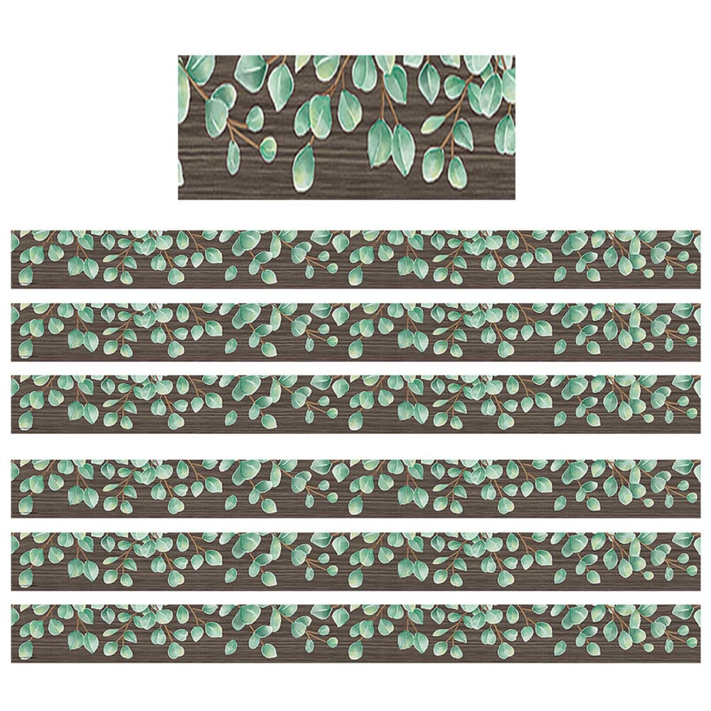 Teacher Created Resources Border Trim, Eucalyptus, 35', Set Of 6 Packs MPN:TCR8685-6
