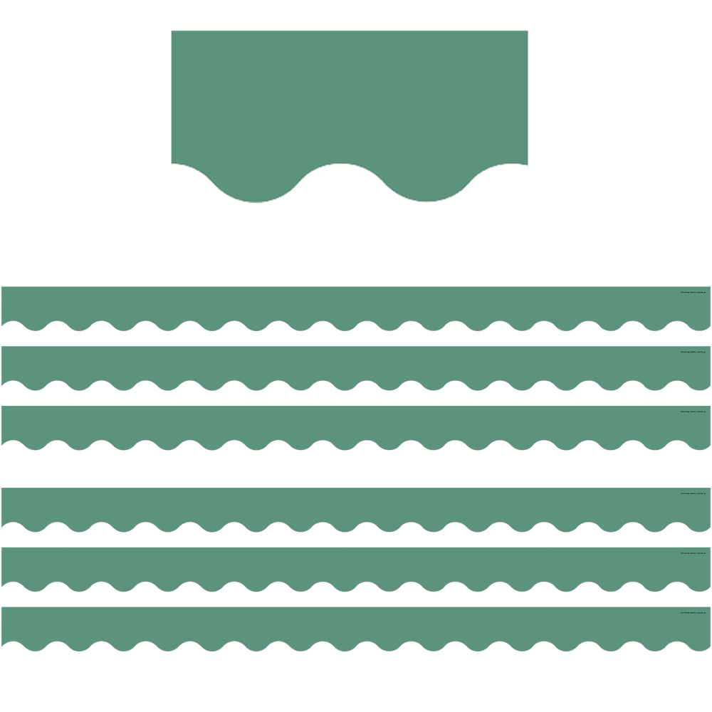Teacher Created Resources Scalloped Border Trim, Eucalyptus Green, 35ft Per Pack, Set Of 6 Packs MPN:TCR8687-6