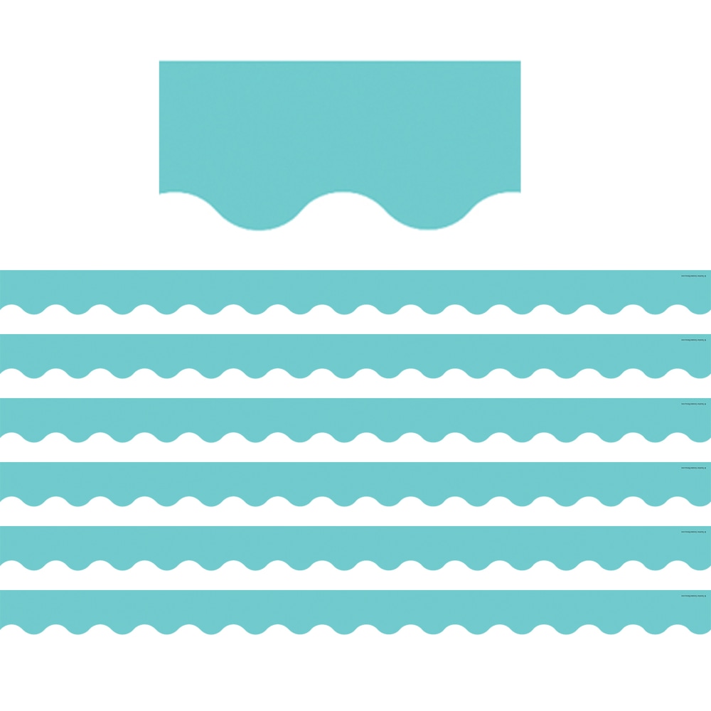 Teacher Created Resources Scalloped Border Trim Packs, 35', Light Turquoise, Set Of 6 Packs MPN:TCR8736-6