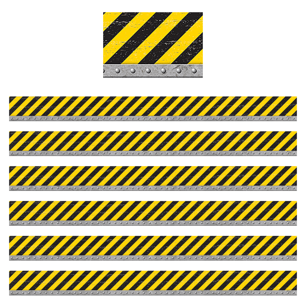 Teacher Created Resources Straight Border Trim, Under Construction, 35ft Per Pack, Set Of 6 Packs MPN:TCR8740-6