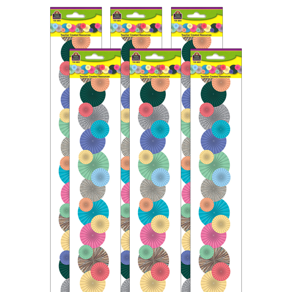 Teacher Created Resources Die-Cut Border Trim, Home Sweet Classroom Fans, 34ft Per Pack, Set Of 6 Packs MPN:TCR8812-6