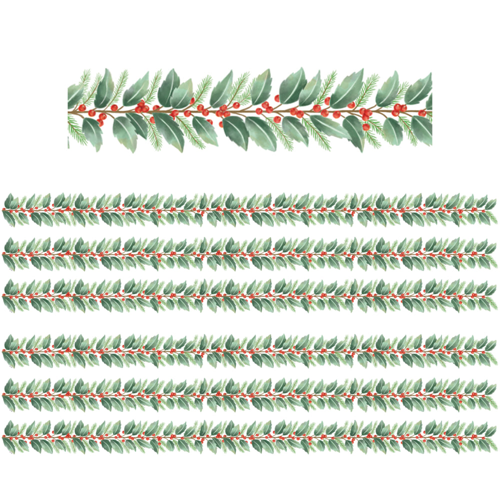 Teacher Created Resources Die-Cut Border Trim, Holly, 35ft Per Pack, Set Of 6 Packs MPN:TCR8867-6