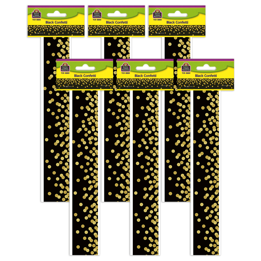 Teacher Created Resources Straight Border Trim, Black Confetti, 35ft Per Pack, Set Of 6 Packs MPN:TCR8880-6
