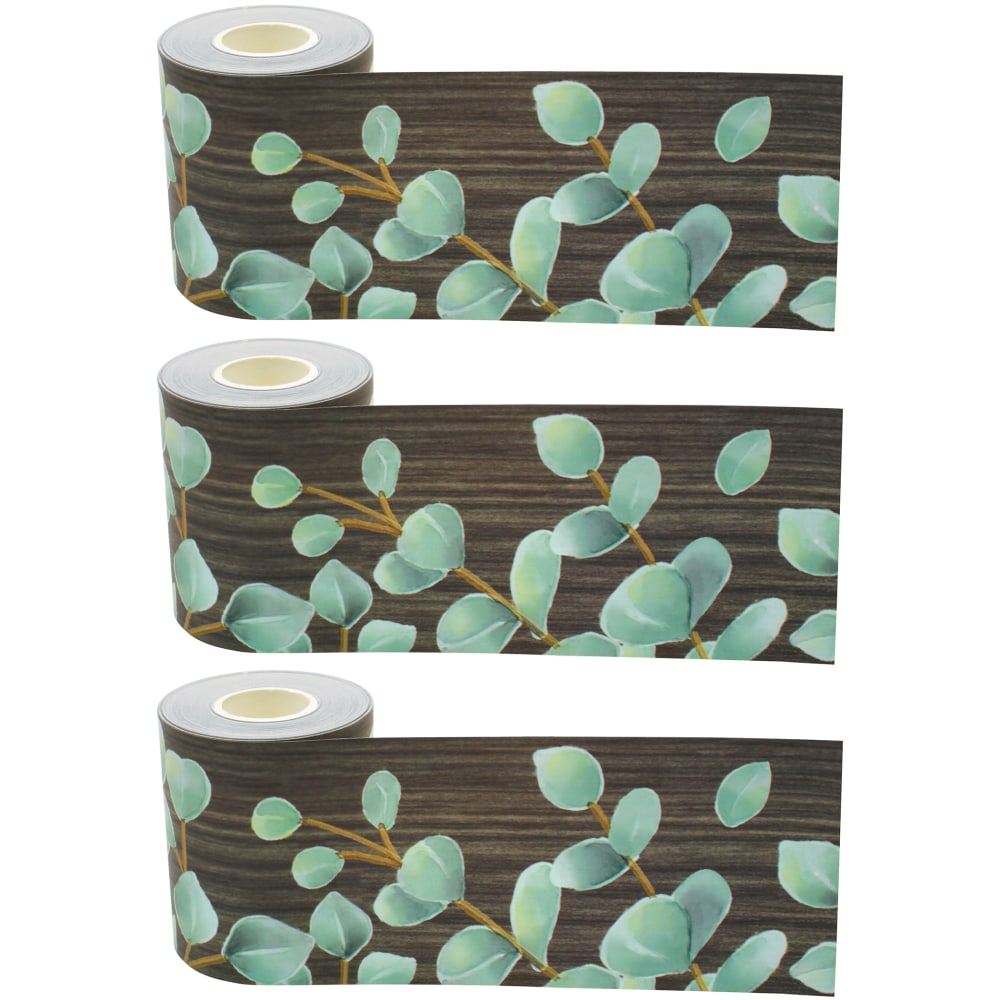 Teacher Created Resources Straight Rolled Border Trim, Eucalyptus, 50' Per Roll, Pack Of 3 Rolls MPN:TCR8923-3