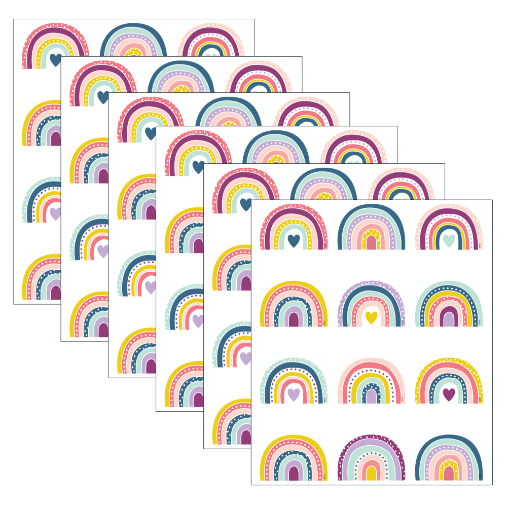 Teacher Created Resources Mini Accents, Oh Happy Day Rainbows, 36 Pieces Per Pack, Set Of 6 Packs MPN:TCR9040-6