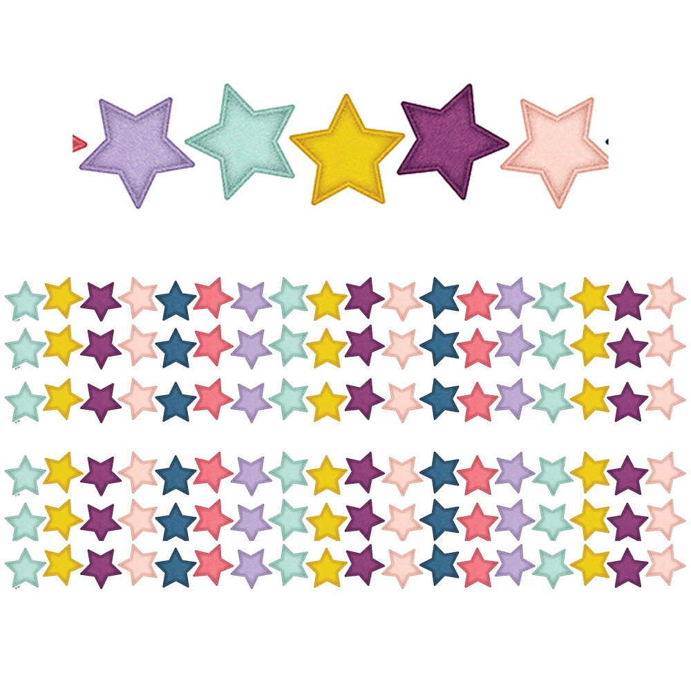 Teacher Created Resources Die-Cut Border Trim, Oh Happy Day Stars, 35' Per Pack, Set Of 6 Packs MPN:TCR9089-6