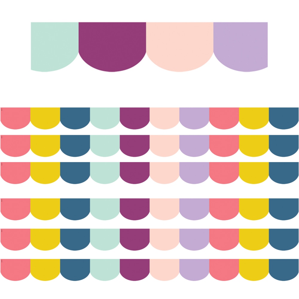 Teacher Created Resources Scalloped Die-Cut Border Trim, Oh Happy Day, 35' Per Pack, Set Of 6 Packs MPN:TCR9090-6