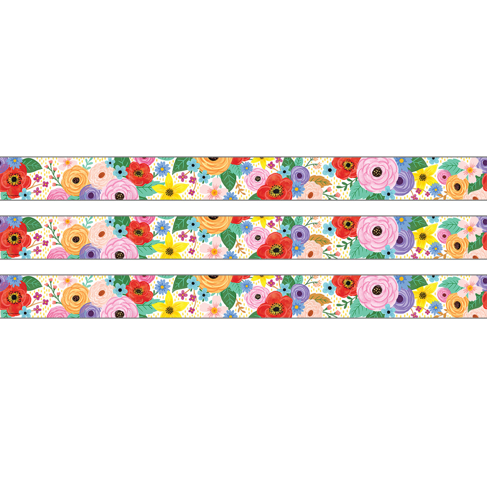 Teacher Created Resources Straight Border Trim Rolls, 50', Wildflowers, Pack Of 3 Rolls MPN:TCR9111-3