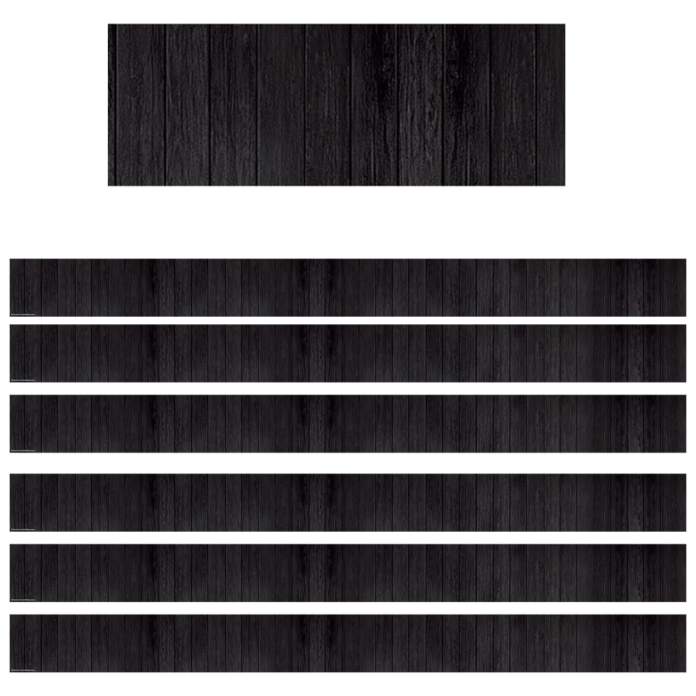 Teacher Created Resources Border Trim, Black Wood, 35', Set Of 6 Packs MPN:TCR9119-6