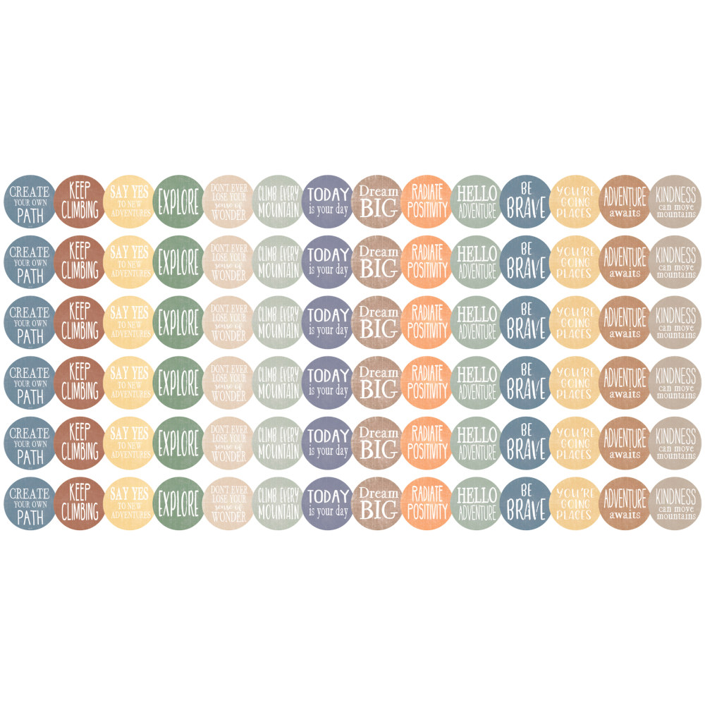 Teacher Created Resources Die-Cut Border Trim, Moving Mountains Positive Saying, 35ft Per Pack, Set Of 6 Packs MPN:TCR9130-6