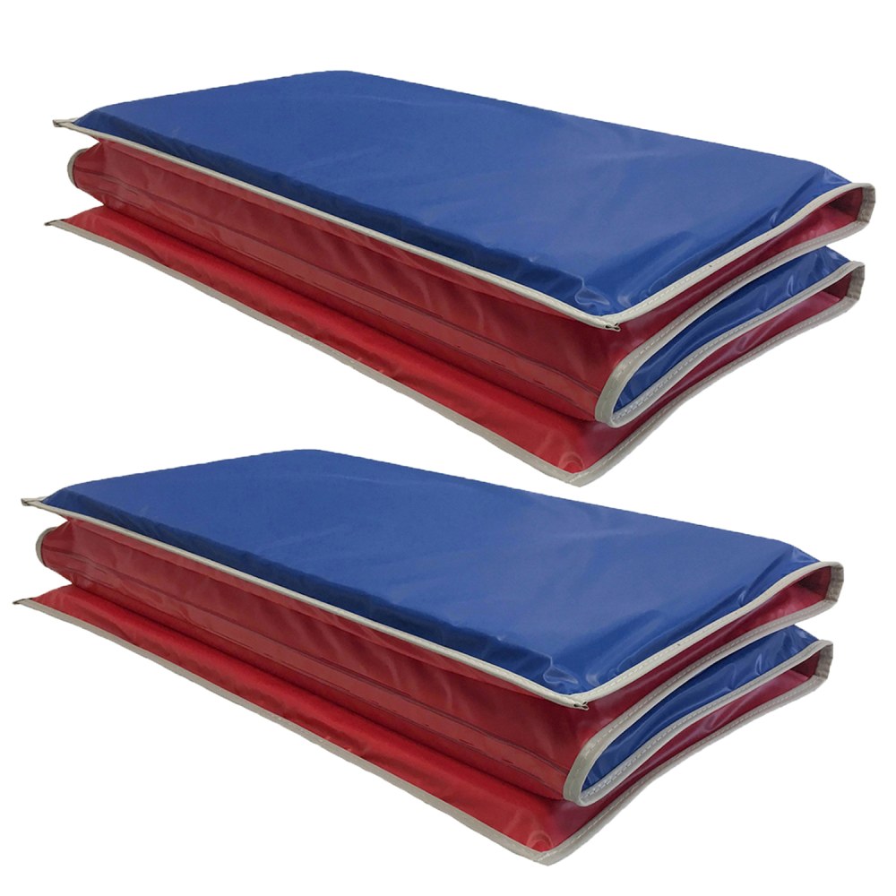 KinderMats Basic KinderMat, 1inH x 45inW x 19inD, Red/Blue/Gray, Pack Of 2 Mats MPN:PZ-KM110-2