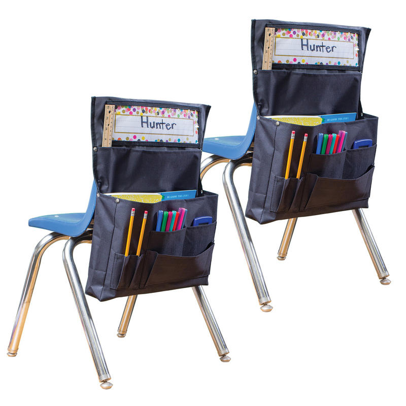 Teacher Created Resources Chair Pockets, 18inH x 15-1/2inL x 2inW, Black, Set Of 2 Pockets MPN:TCR20883-2