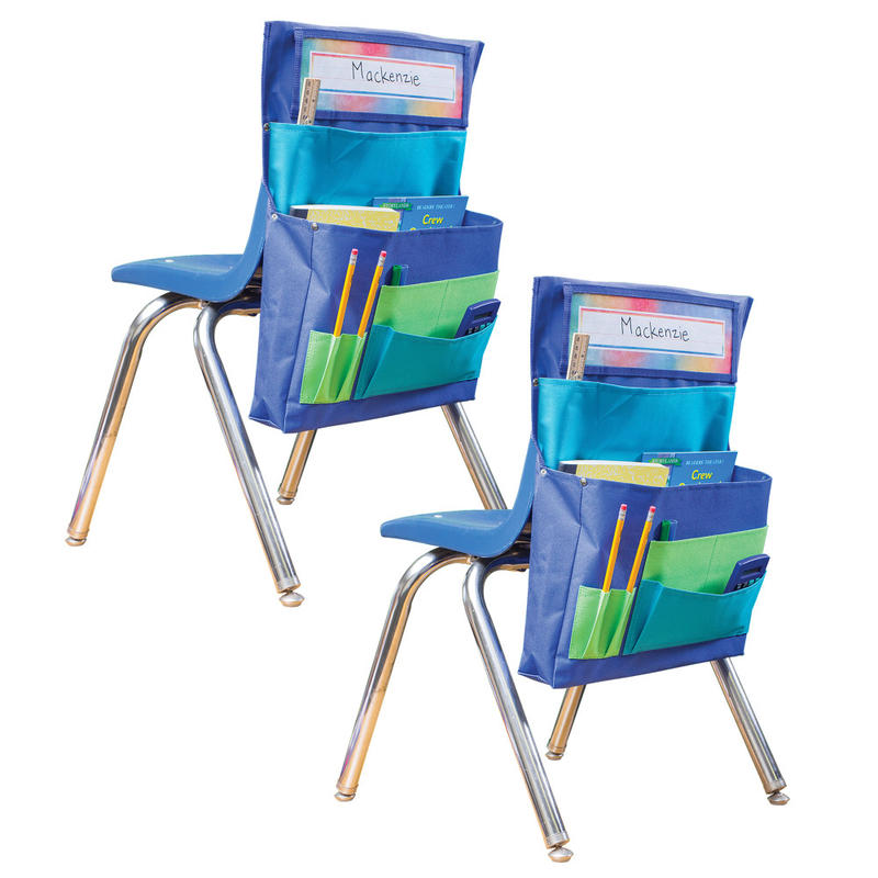 Teacher Created Resources Chair Pockets, 18inH x 15-1/2inL x 2inW, Blue/Teal/Lime, Set Of 2 Pockets MPN:TCR20970-2