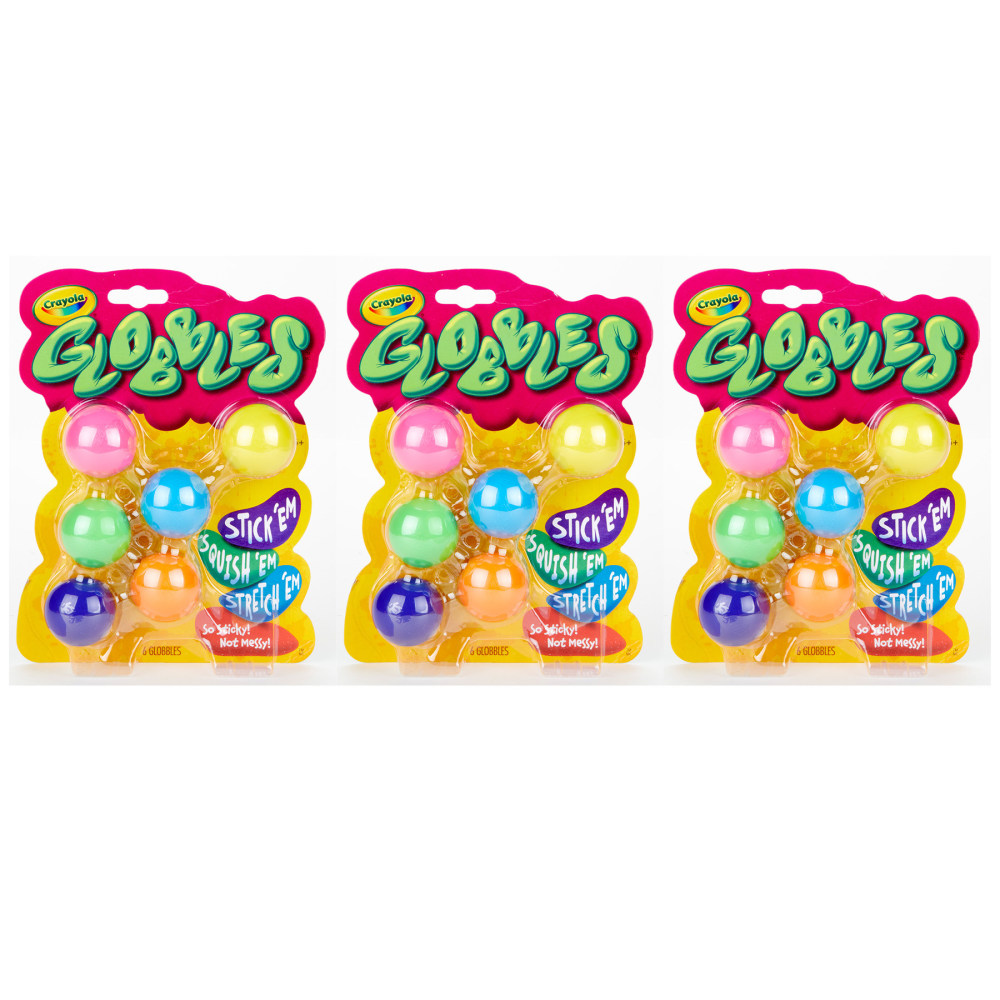 Crayola Globbles Squish Toy, Assorted Colors, 6 Toys Per Pack, Set Of 3 Packs MPN:BIN747294-3