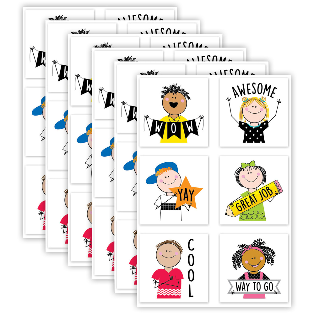 Creative Teaching Press Reward Stickers, 1-1/2in, Kids, 60 Stickers Per Pack, Set Of 6 Packs MPN:CTP10691-6