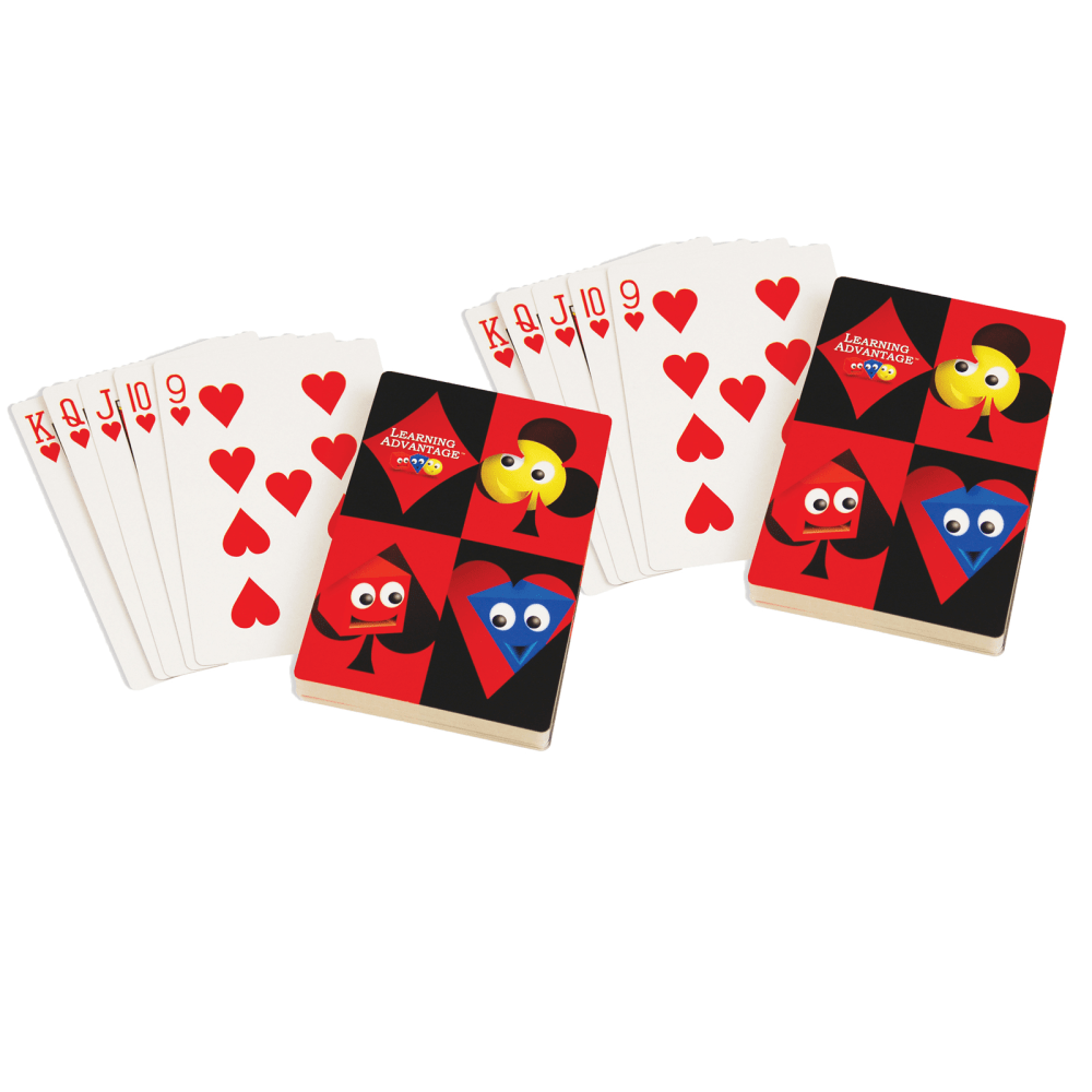 Learning Advantage Giant Playing Cards, 6-3/4in x 4-1/2in, 52 Cards Per Deck, Pack Of 2 Decks MPN:CTU7658-2