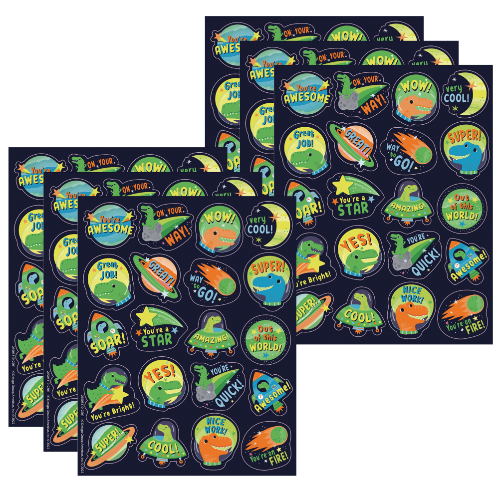 Eureka Scented Stickers, Medium, Dinosaur Breath, 80 Stickers Per Pack, Bundle Of 6 Packs MPN:EU-650331-6
