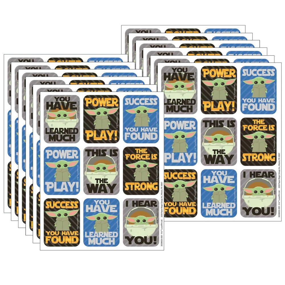 Eureka Giant Stickers, Star Wars The Mandalorian, 36 Stickers Per Pack, Set Of 12 Packs MPN:EU-650802-12