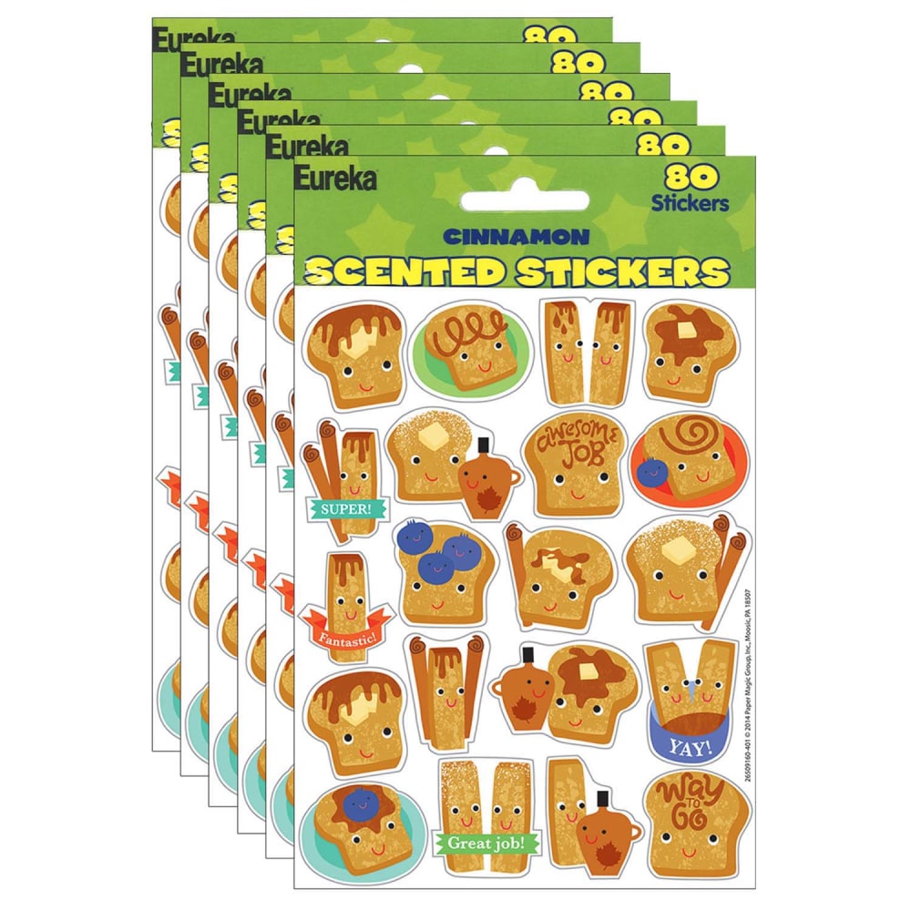 Eureka Scented Stickers, Cinnamon, 80 Stickers Per Pack, Set Of 6 Packs MPN:EU-650916-6
