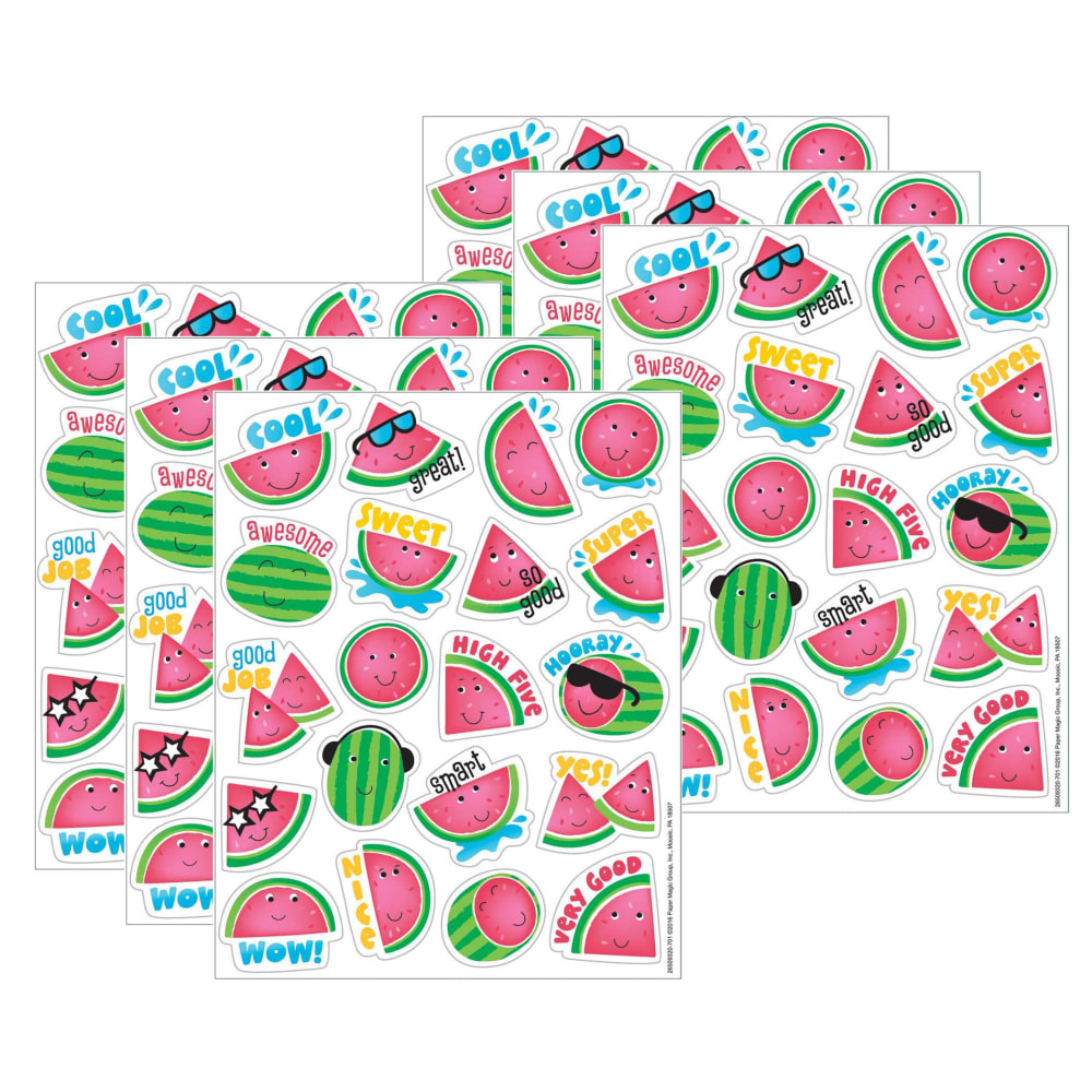 Eureka Scented Stickers, Watermelon, 80 Stickers Per Pack, Set Of 6 Packs MPN:EU-650932-6
