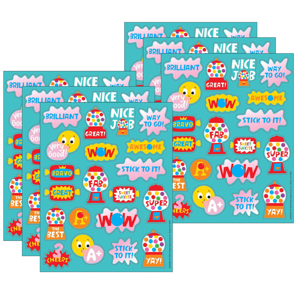 Eureka Scented Stickers, Bubblegum, 80 Stickers Per Pack, Set Of 6 Packs MPN:EU-650935-6