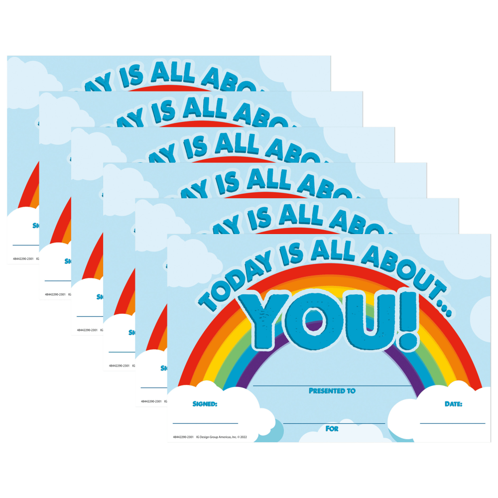 Eureka Recognition Award, Today Is All About You, 36 Per Pack, Set Of 6 Packs MPN:EU-844229-6