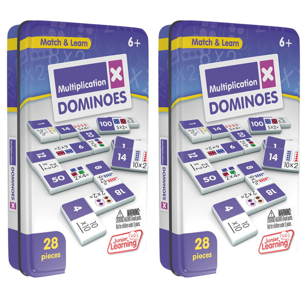 Junior Learning Multiplication Domino Sets, Pack Of 2 Sets MPN:JRL483-2