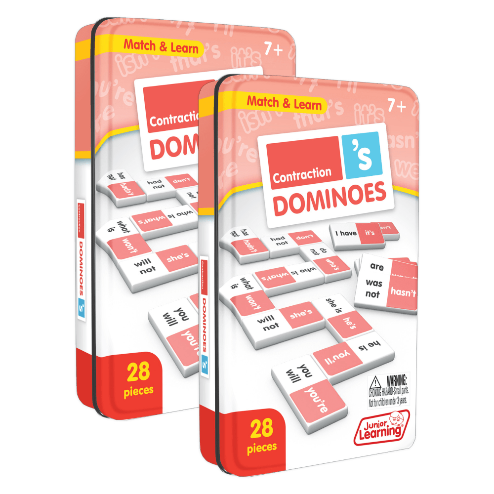 Junior Learning Contraction Match and Learn Dominoes, Grade 2, Pack Of 2 Dominoes MPN:JRL664-2