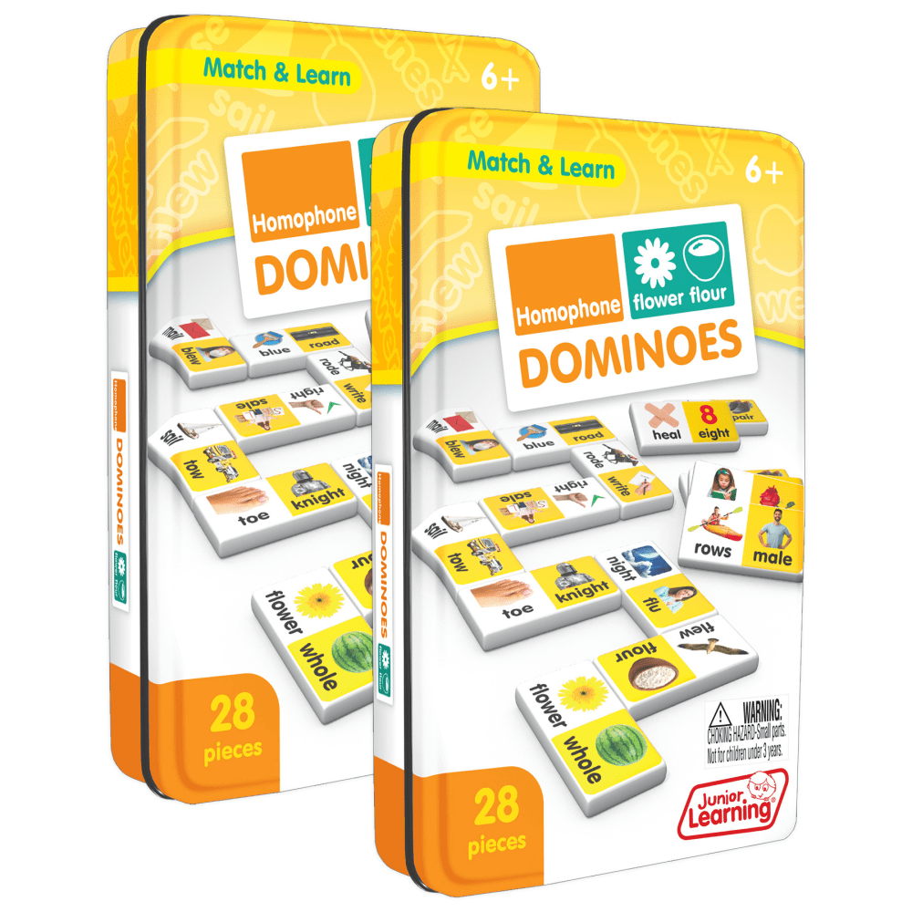 Junior Learning Homophone Match and Learn Dominoes, Grade 1, Pack Of 2 Dominoes MPN:JRL667-2