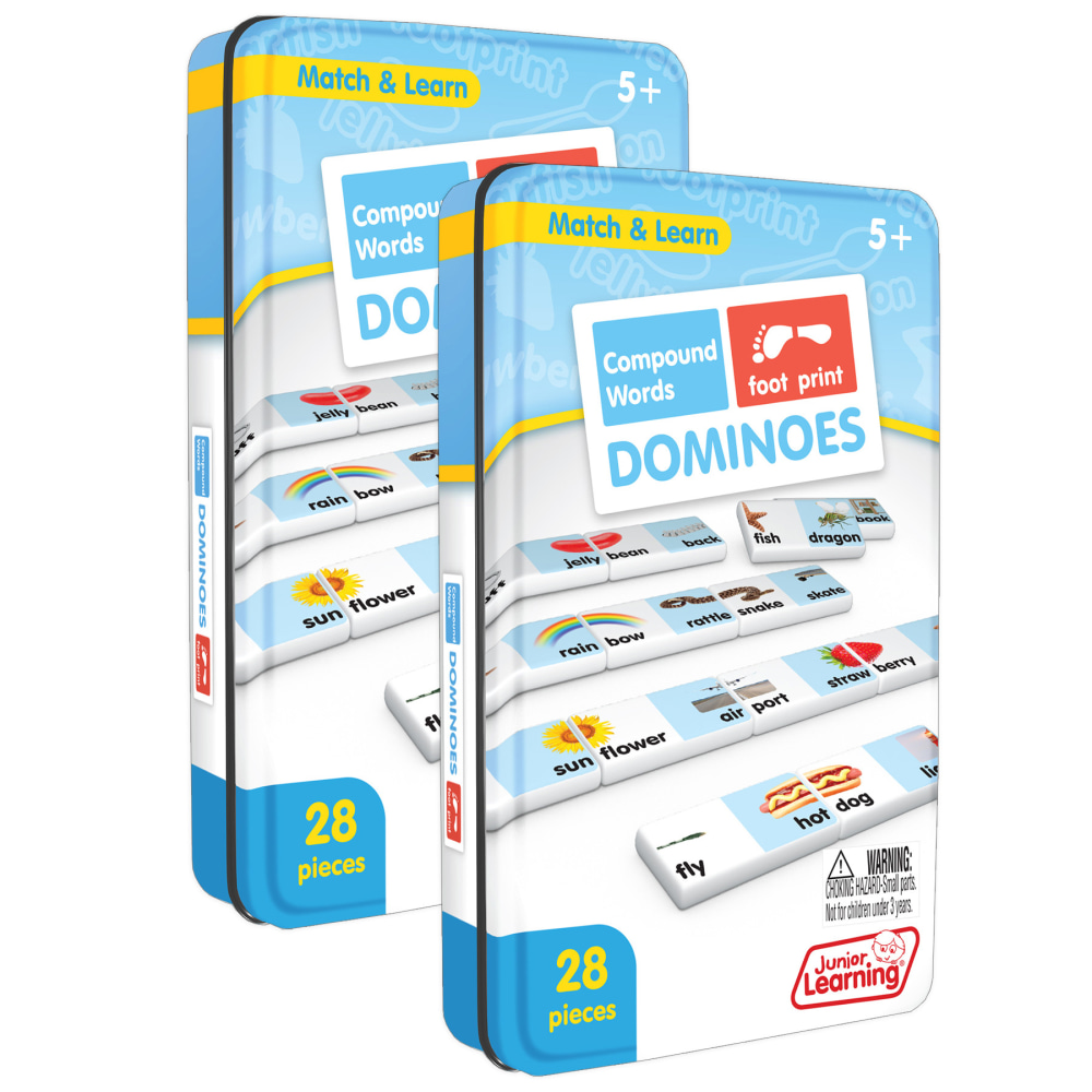 Junior Learning Compound Words Match and Learn Dominoes, Grade K, Pack Of 2 Dominoes MPN:JRL668-2