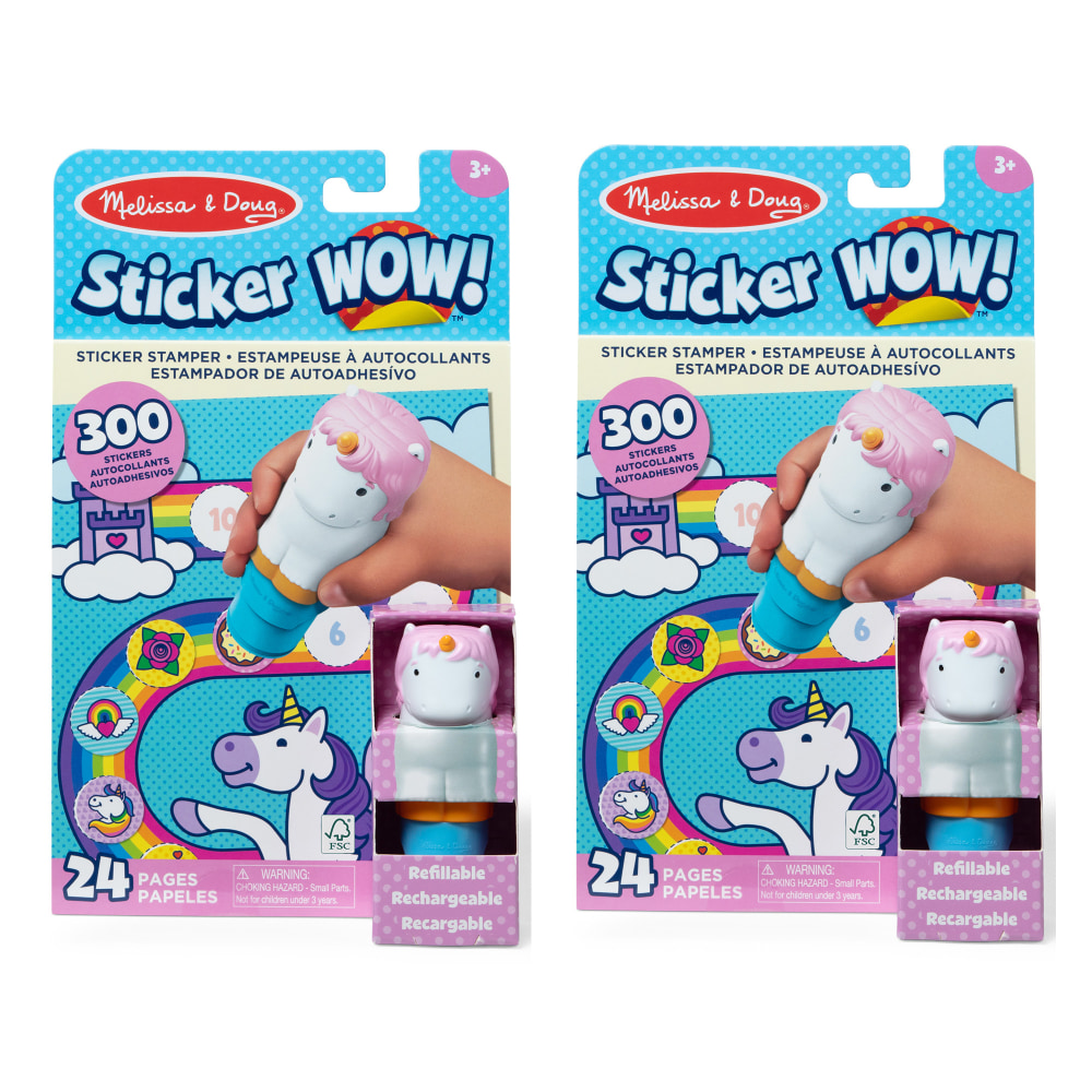 Melissa & Doug Sticker WOW! Sticker Stampers And Activity Pads, Medium, Unicorn, Bundle Of 2 Sets MPN:LCI32013-2