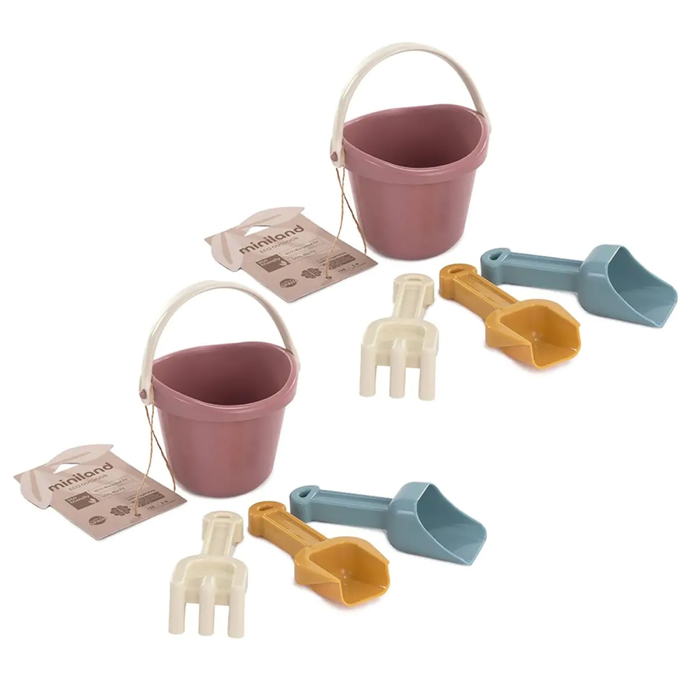Miniland ECO Baby Sand Set, Pastel Colors, 4 Pieces Per Pack, Set Of 2 Packs MPN:MLE32260-2