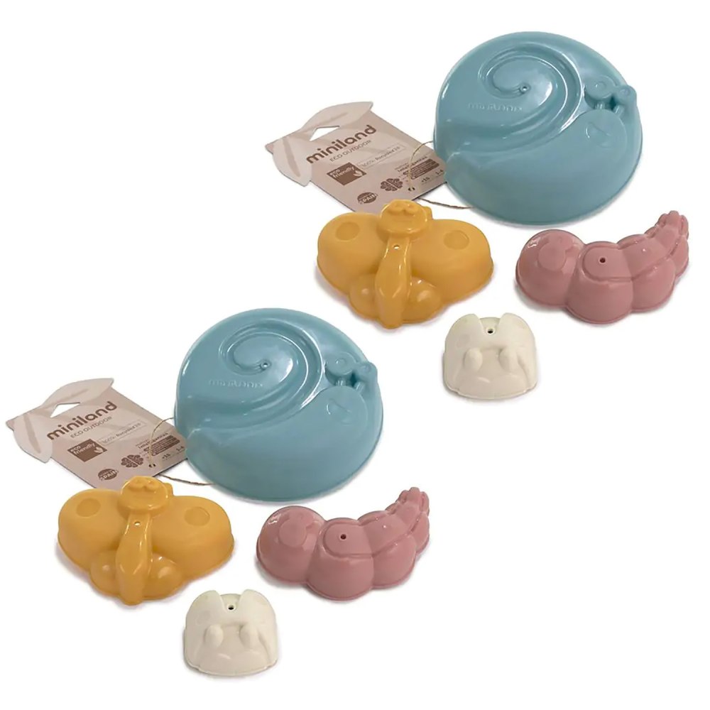 Miniland ECO Sand Molds, Assorted Colors, 4 Pieces Per Pack, Set Of 2 Packs MPN:MLE32263-2