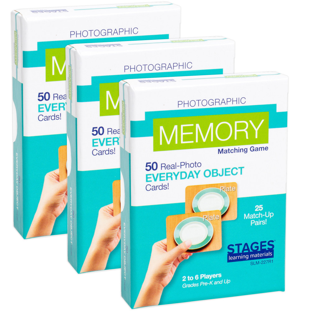 Stages Learning Materials Photographic Memory Matching Games, Everyday Objects, Pack Of 3 Games MPN:SLM227R1-3